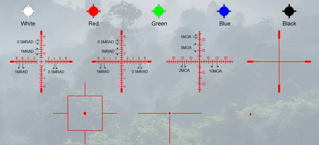 CUSTOMIZABLE RETICLE OPTIONS